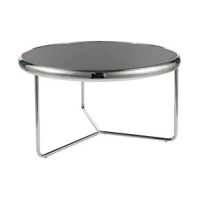 Masuta cafea SCARLET, negru/argintiu, sticla securizata/metal, 74x40 cm