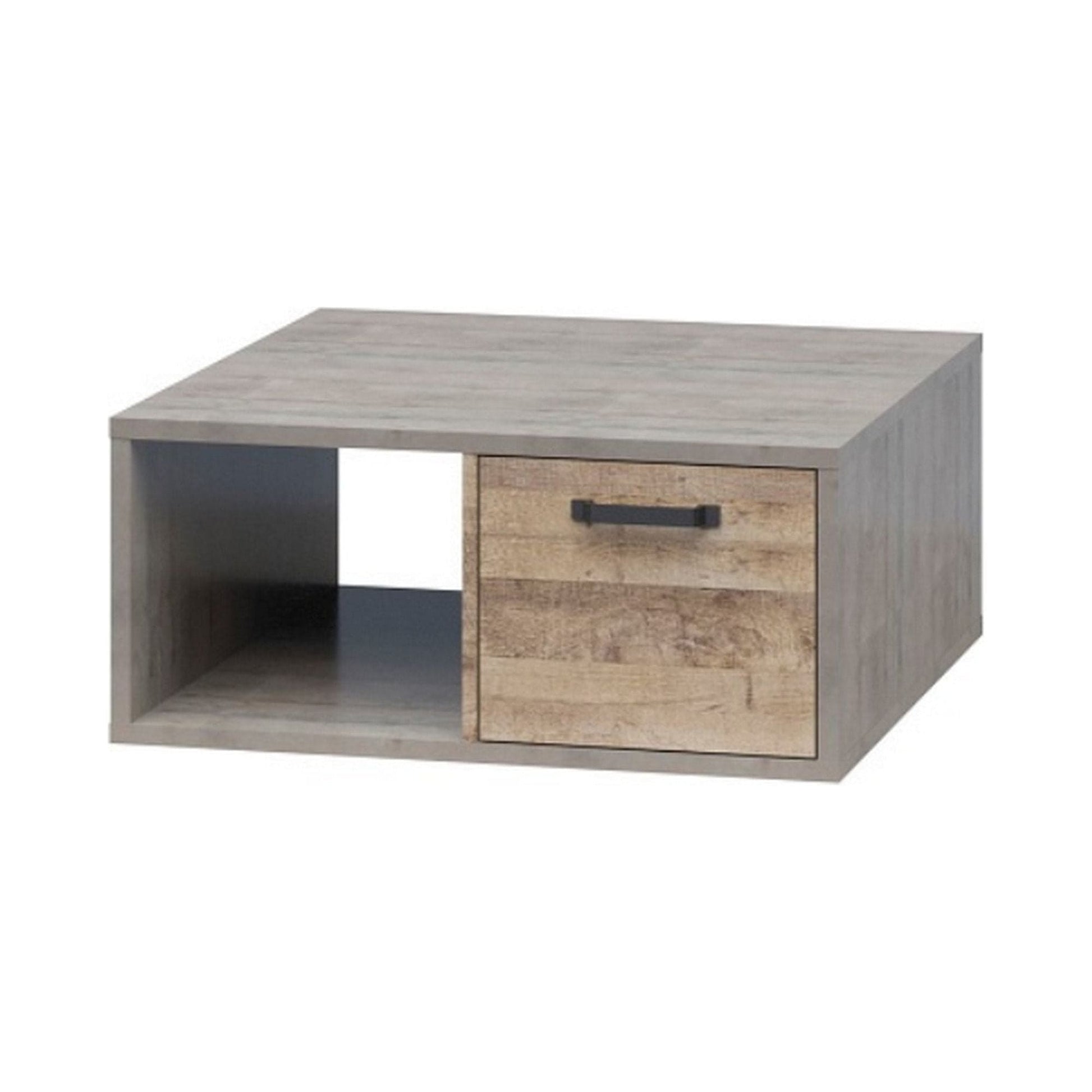 Masuta cafea Bari, stejar nisip/gri, PAL laminat, 80x80x35 cm