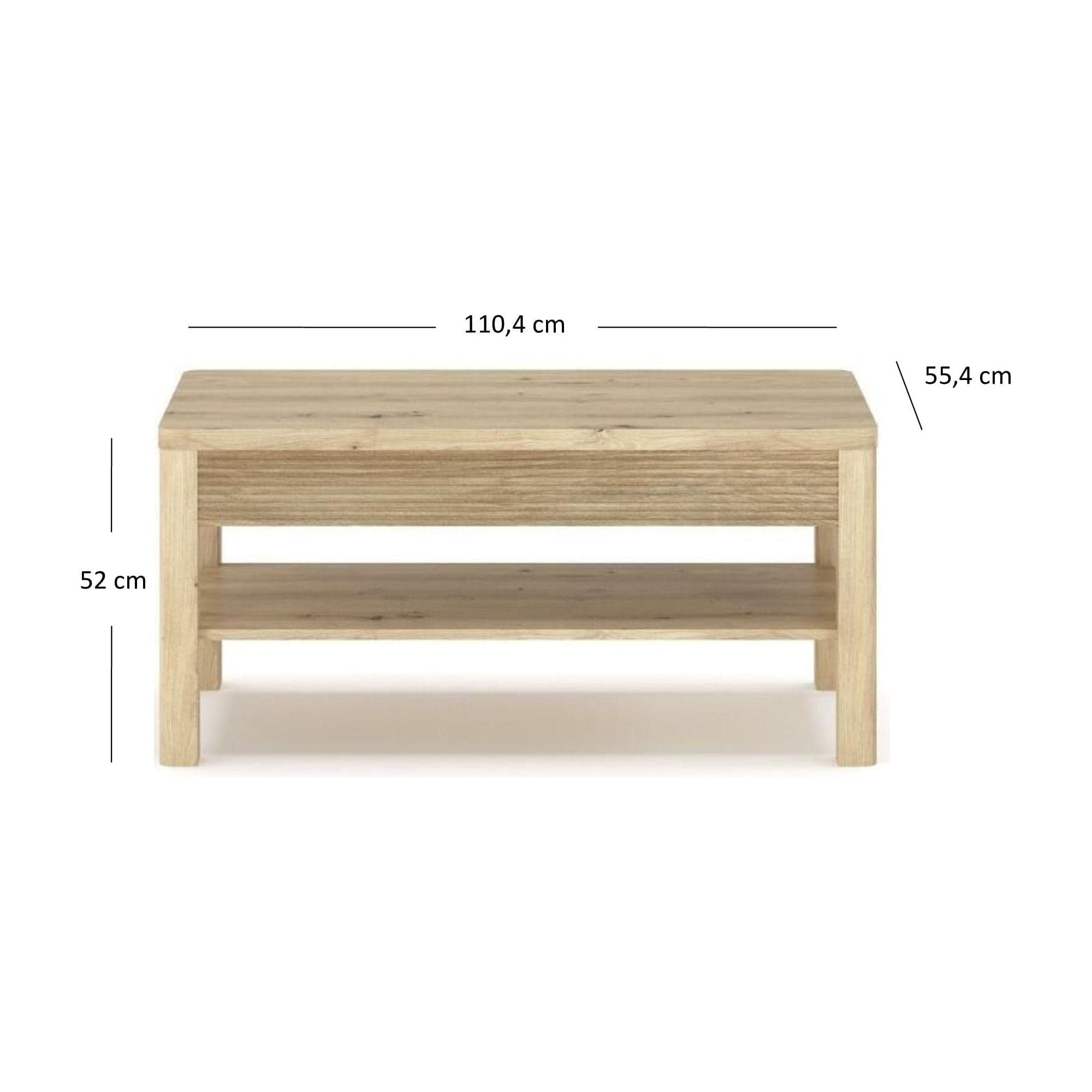 Masuta cafea MORIS, stejar artisan, PAL laminat, 110x55x52 cm