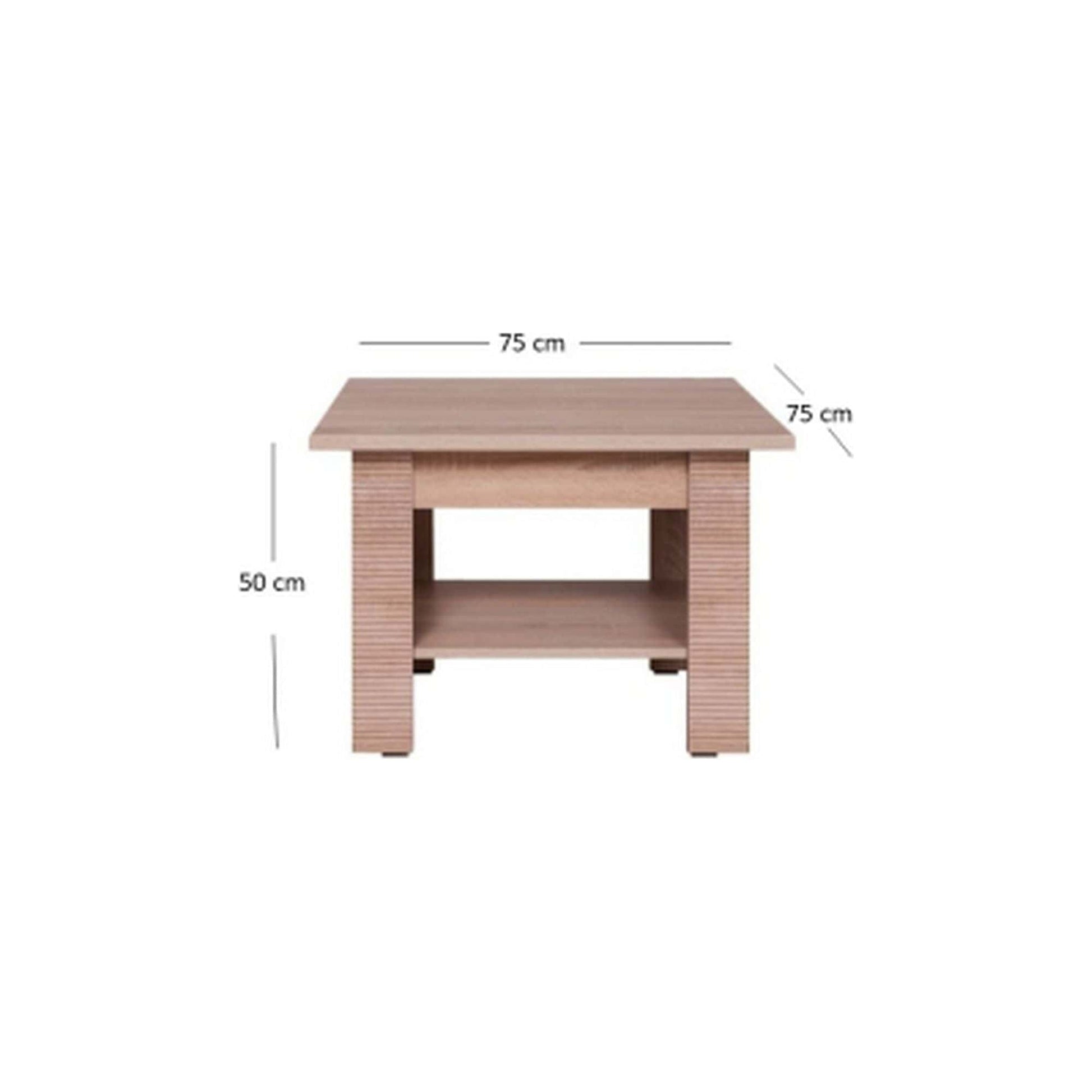 Masuta cafea GRESS, stejar sonoma, PAL laminat, 75x75x50 cm