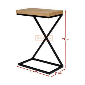 Masuta DOTI, MDF/furnir/metal, stejar/negru, 51×31×71 cm