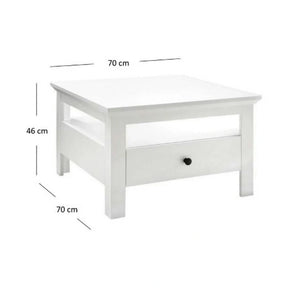 Masuta mica alba BRANDSON, alb, PAL laminat, 70x70x46 cm