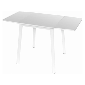 Masă dining, MDF folie/metal, alb, 60-120x60 cm, MAURO