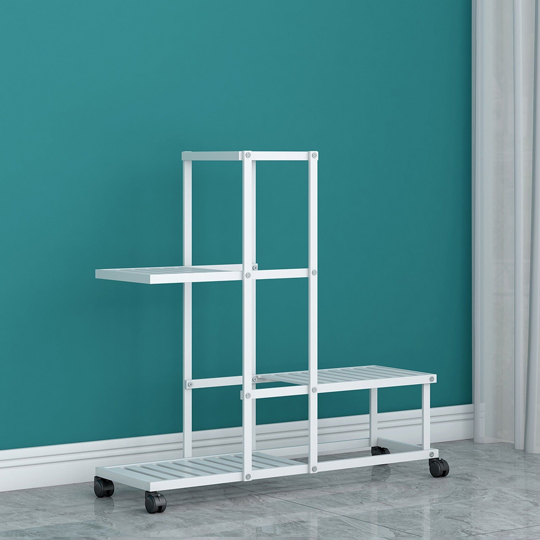 Raft MAVERO, alb, metal, multifunctional, 63x22.5x61.5 cm