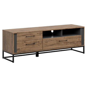 Comoda TV Luton cu 3 sertare, grafit/ stejar ribbeck maro, 44X160X54 cm
