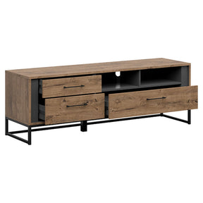 Comoda TV Luton cu 3 sertare, grafit/ stejar ribbeck maro, 44X160X54 cm