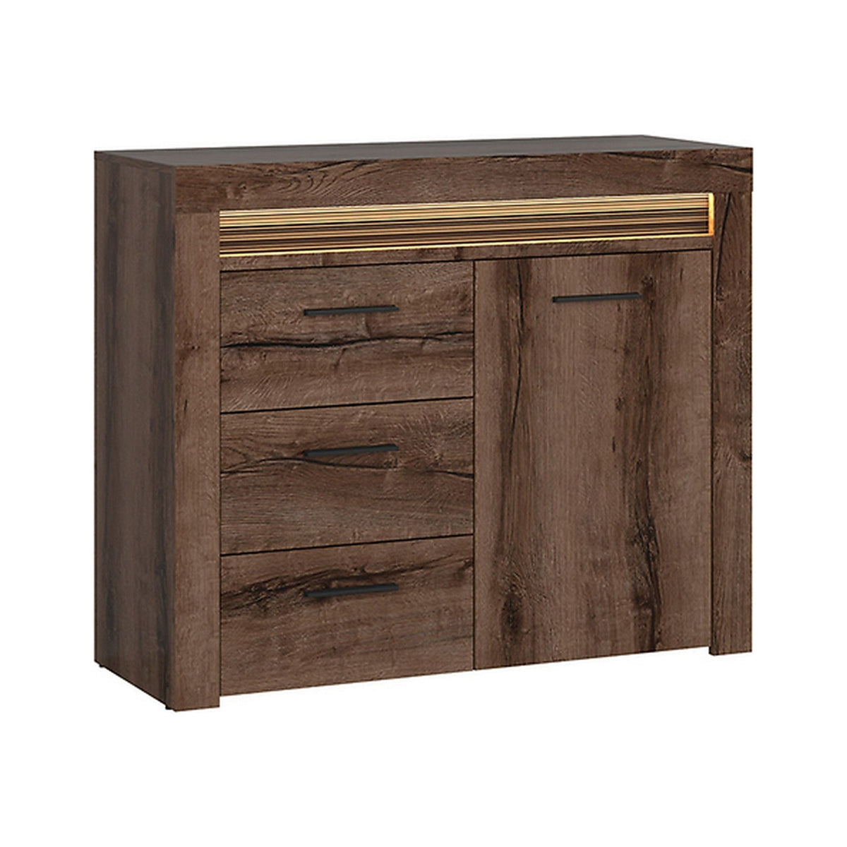 Comoda Baylar cu 3 sertare si o usa, stejar, 42.5x112x92.5 cm
