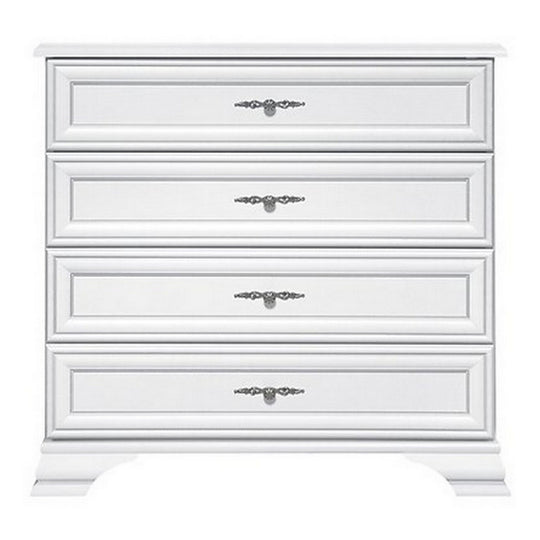 Comoda IDENTO, cu 4 sertare, alba, PAL, 94.5x44.5x90 cm