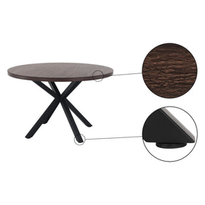 Masa MEDOR, stejar inchis/negru, metal, 120x120x76 cm