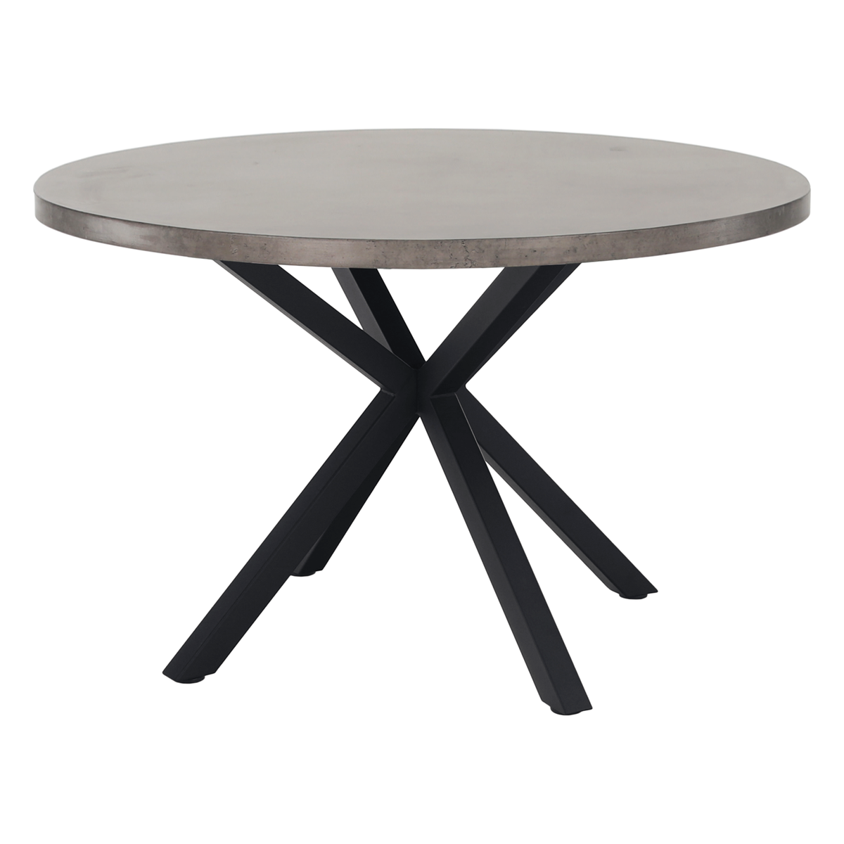 Masa MEDOR, gri carbon/negru, metal, 120x120x76 cm