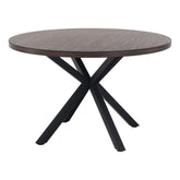 Masa MEDOR, stejar inchis/negru, metal, 120x120x76 cm