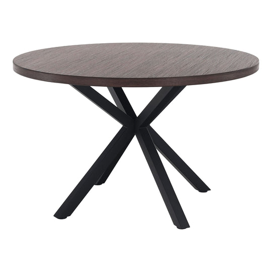 Masa MEDOR, stejar inchis/negru, metal, 120x120x76 cm