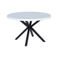 Masa MEDOR, alb mat/negru, metal, 120x120x76 cm