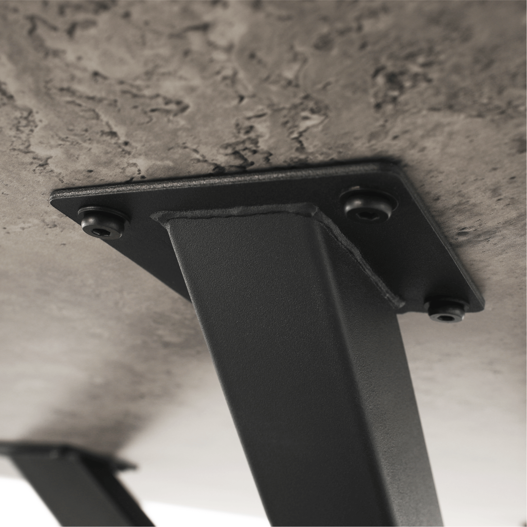 Masa MEDOR, gri carbon/negru, metal, 120x120x76 cm