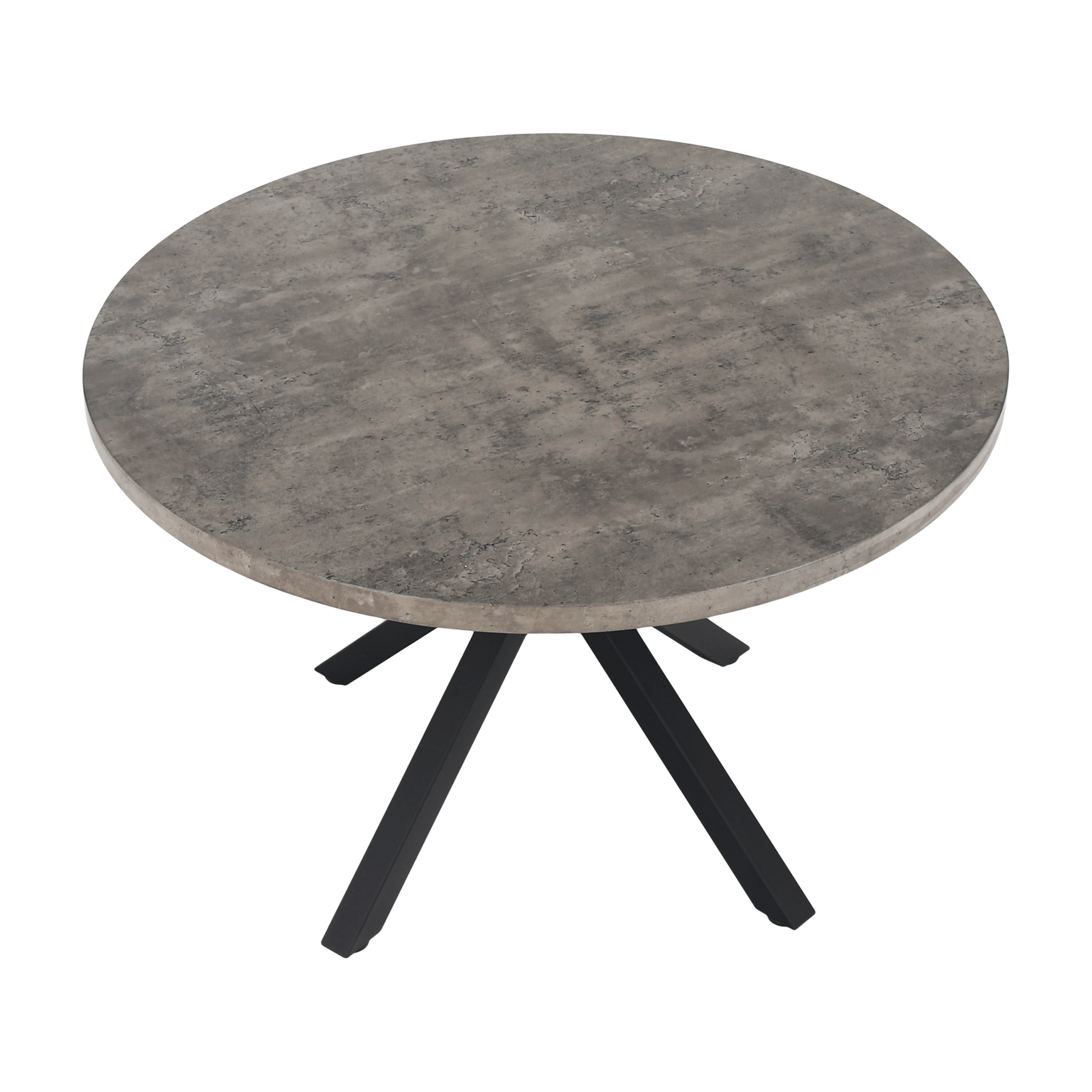 Masa MEDOR, gri carbon/negru, metal, 120x120x76 cm