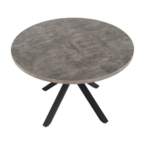 Masa MEDOR, gri carbon/negru, metal, 120x120x76 cm