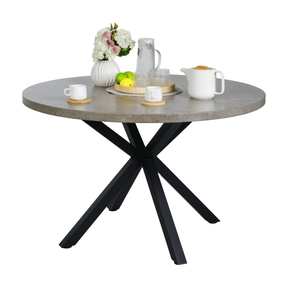 Masa MEDOR, gri carbon/negru, metal, 120x120x76 cm