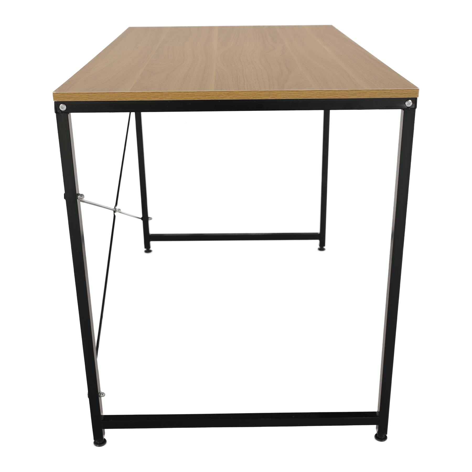 Masa birou MELLORA, stejar/negru, DTD/metal, 100x60x72 cm