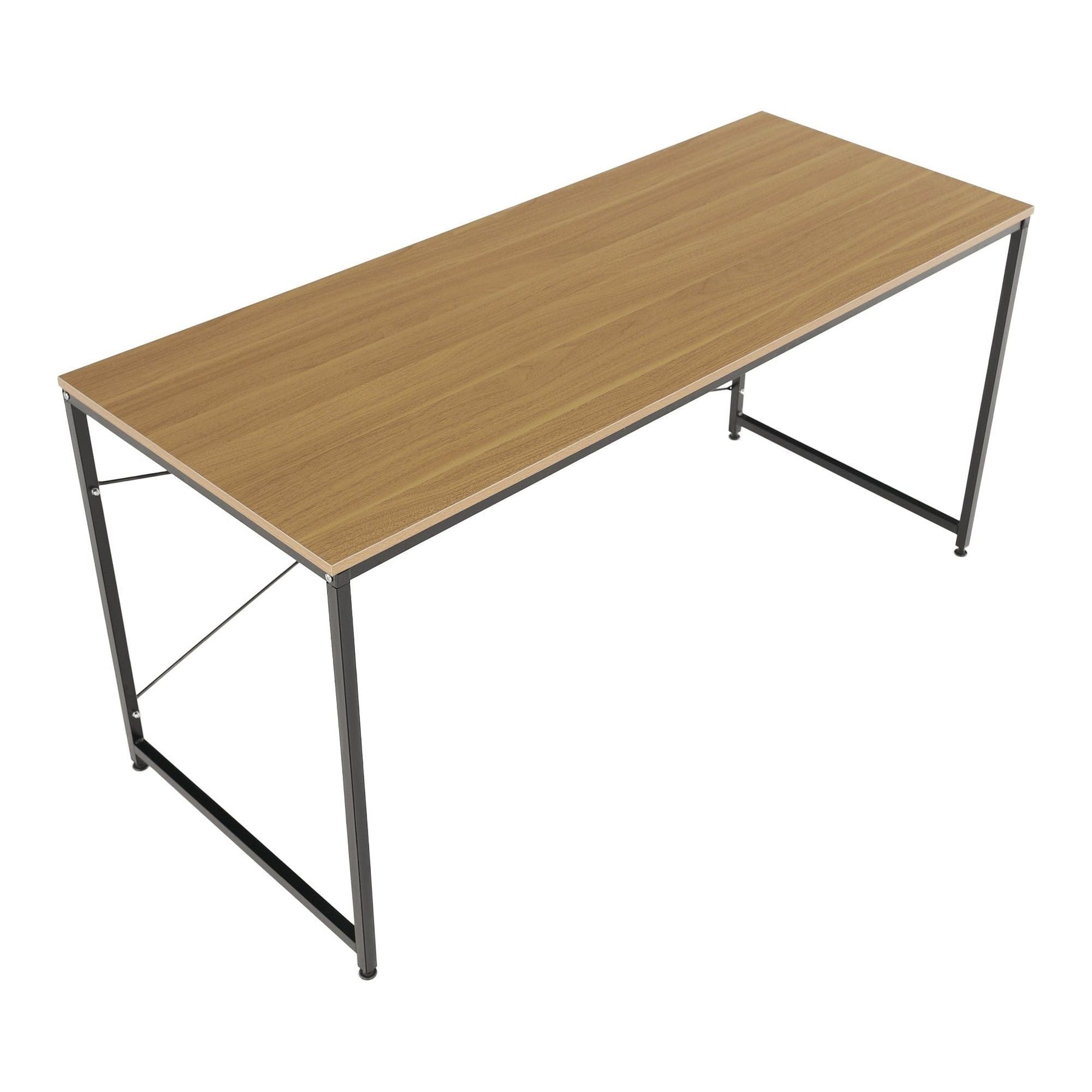 Masa birou MELLORA, stejar/negru, DTD/metal, 150x60x72 cm