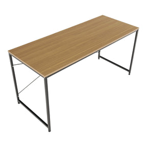 Masa birou MELLORA, stejar/negru, DTD/metal, 150x60x72 cm