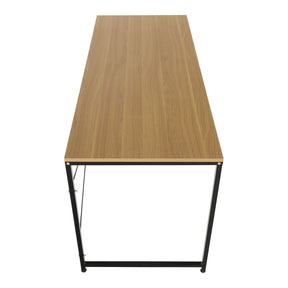 Masa birou MELLORA, stejar/negru, DTD/metal, 150x60x72 cm