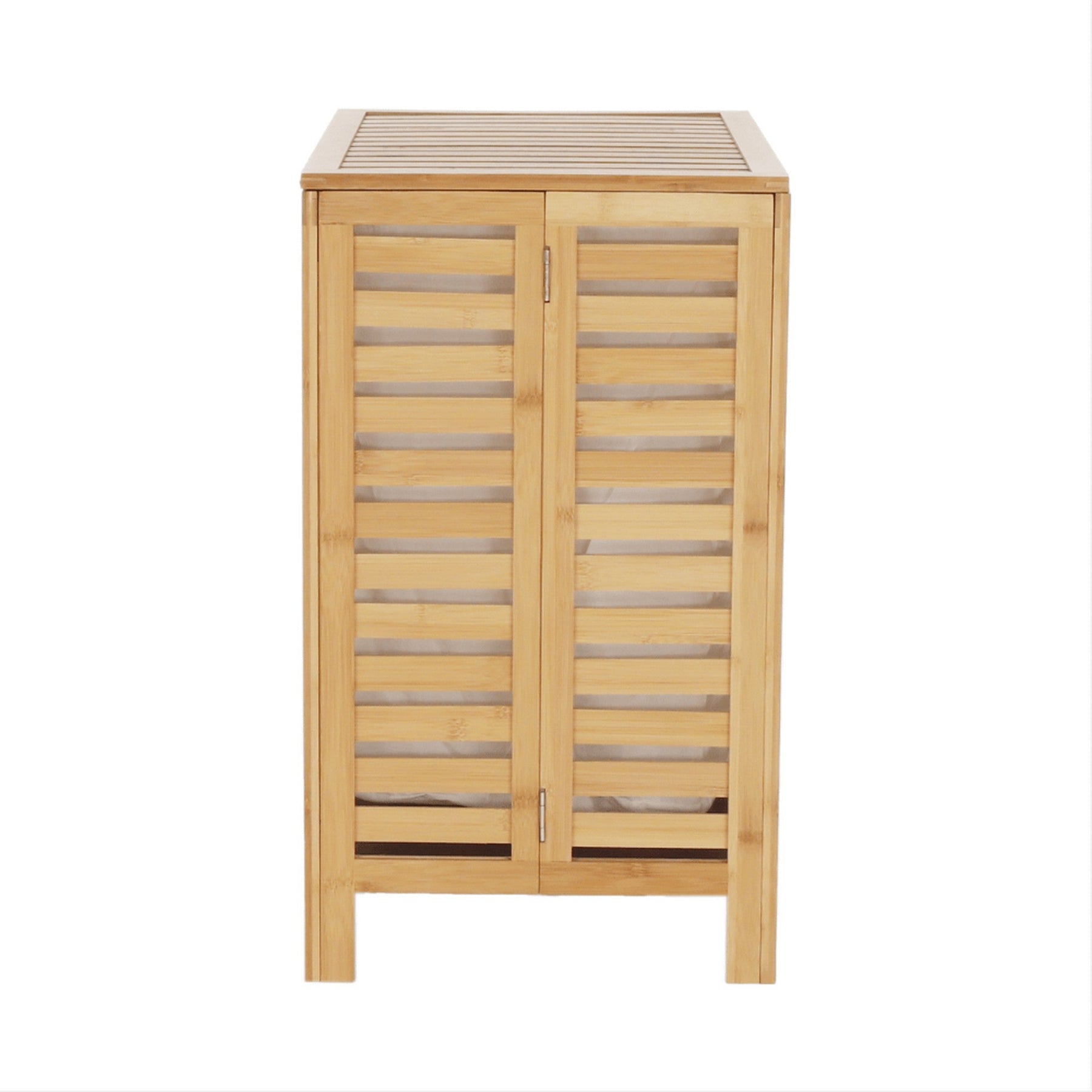 Cos de rufe MENORK, bambus natural/alb, 50x35x60 cm