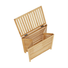 Cos de rufe MENORK, bambus natural/alb, 50x35x60 cm