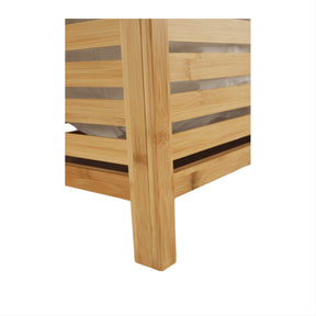 Cos de rufe MENORK, bambus natural/alb, 50x35x60 cm
