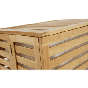 Cos de rufe MENORK, bambus natural/alb, 50x35x60 cm