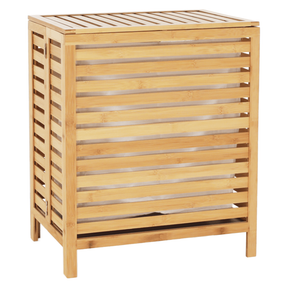 Coş de rufe, bambus natural/alb, MENORK