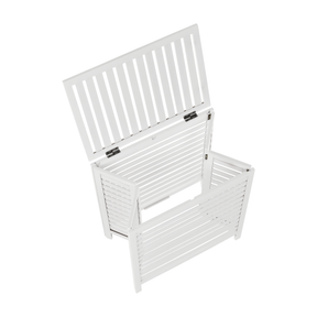 Cos de rufe MENORK, alb, bambus/material textil, 50x35x60 cm