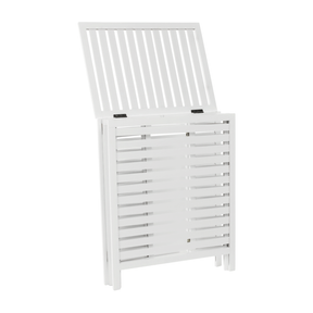 Cos de rufe MENORK, alb, bambus/material textil, 50x35x60 cm