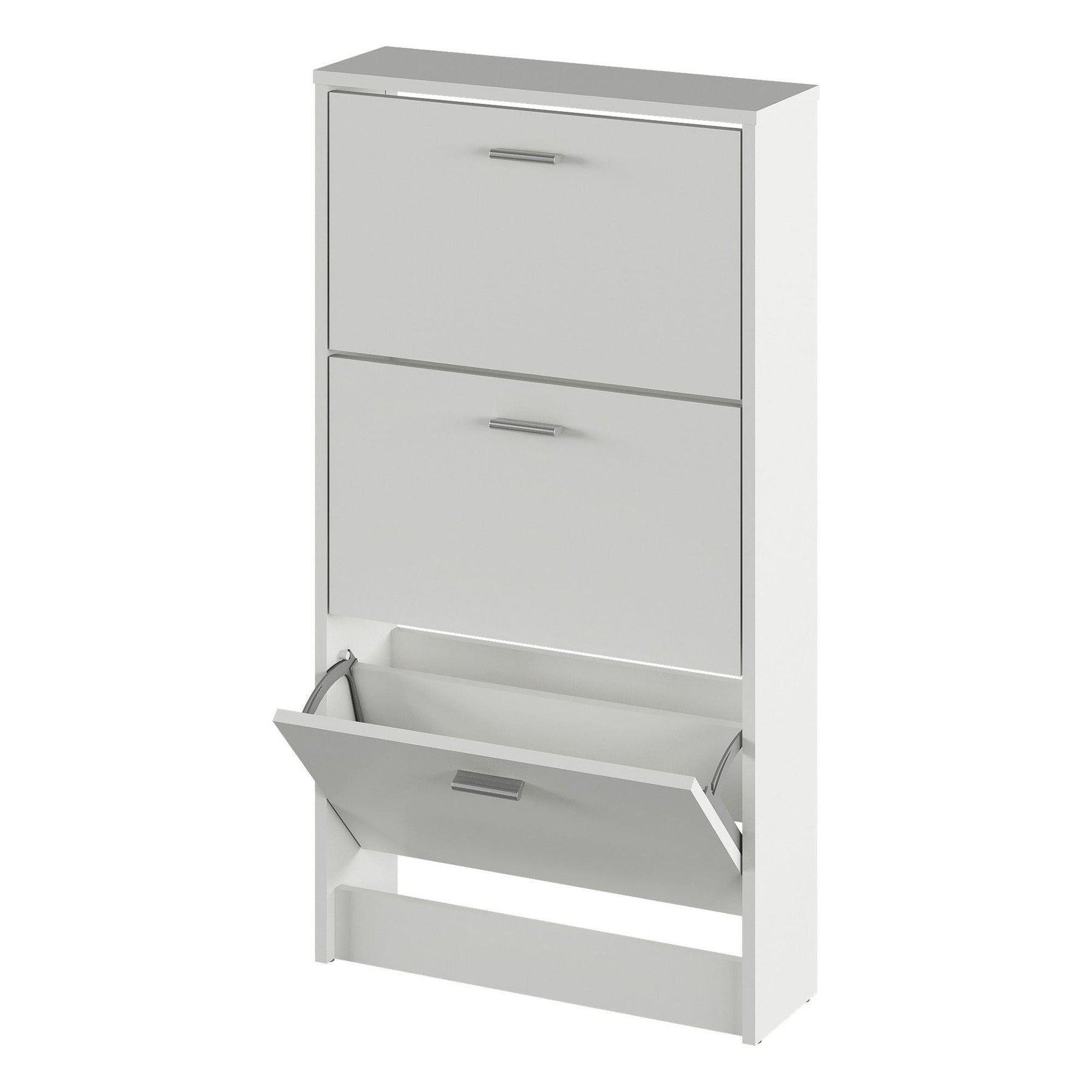 Pantofar MOBI 13, alb, DTD laminat, 3 usi, 58x18x107 cm