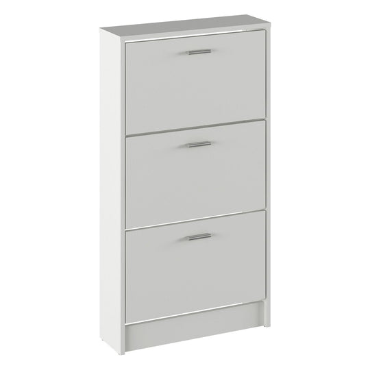 Pantofar MOBI 13, alb, DTD laminat, 3 usi, 58x18x107 cm