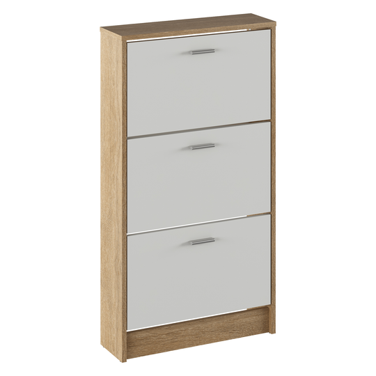 Pantofar MOBI 13, stejar sonoma/alb, 3 usi, 58x18x107 cm