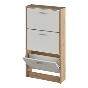 Pantofar MOBI 13, stejar sonoma/alb, 3 usi, 58x18x107 cm