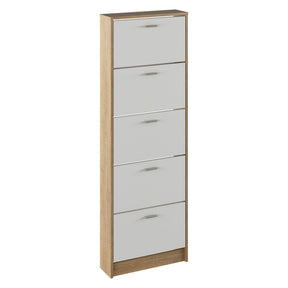Pantofar MOBI 15, stejar sonoma/alb, DTD laminat, 58x18x170.2 cm