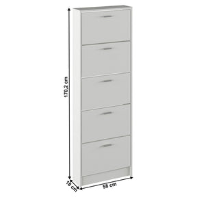 Pantofar MOBI 15, alb, DTD laminat, 58x18x170.2 cm