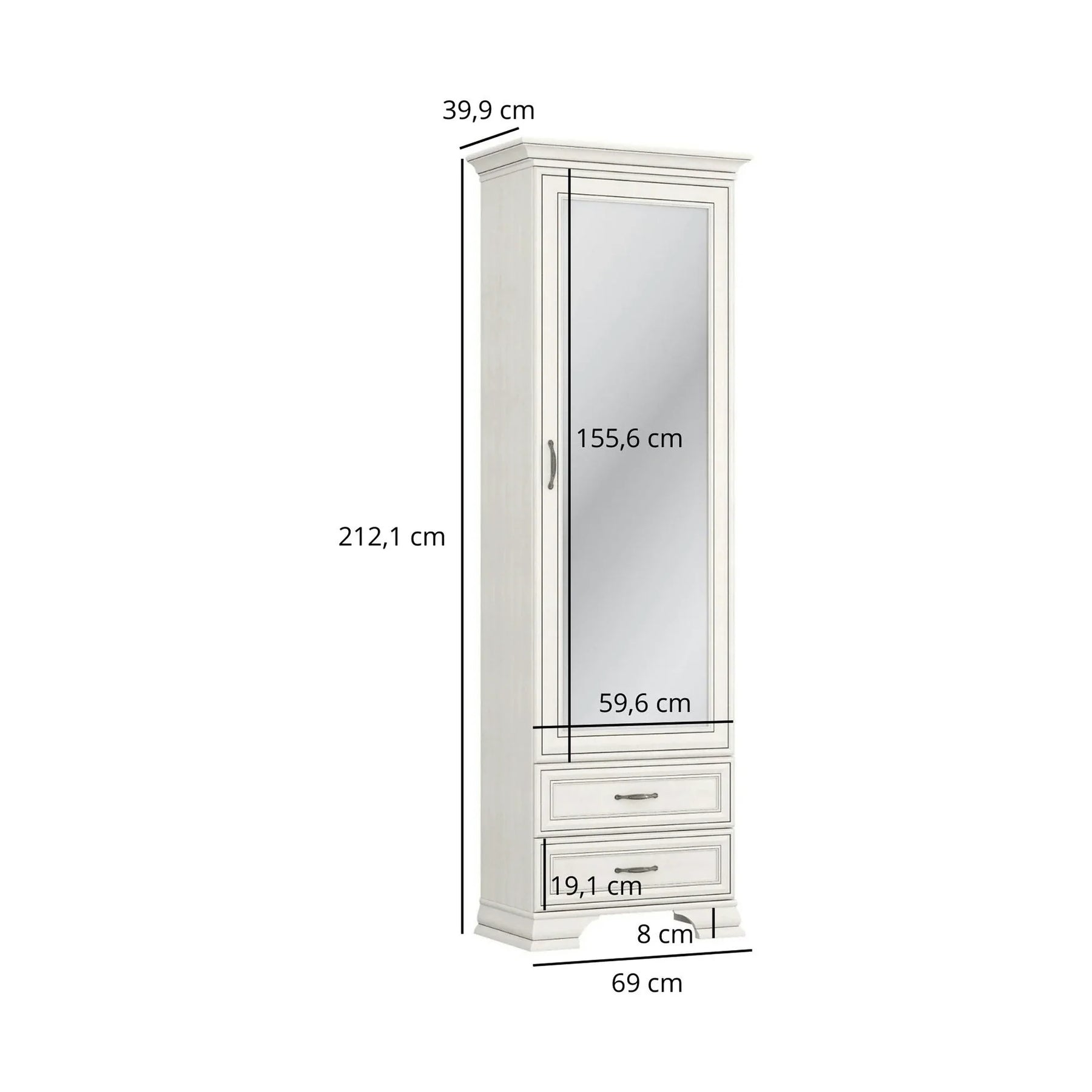 Mobila hol clasica TIFFANY II-3, grej, PAL laminat, 3 piese
