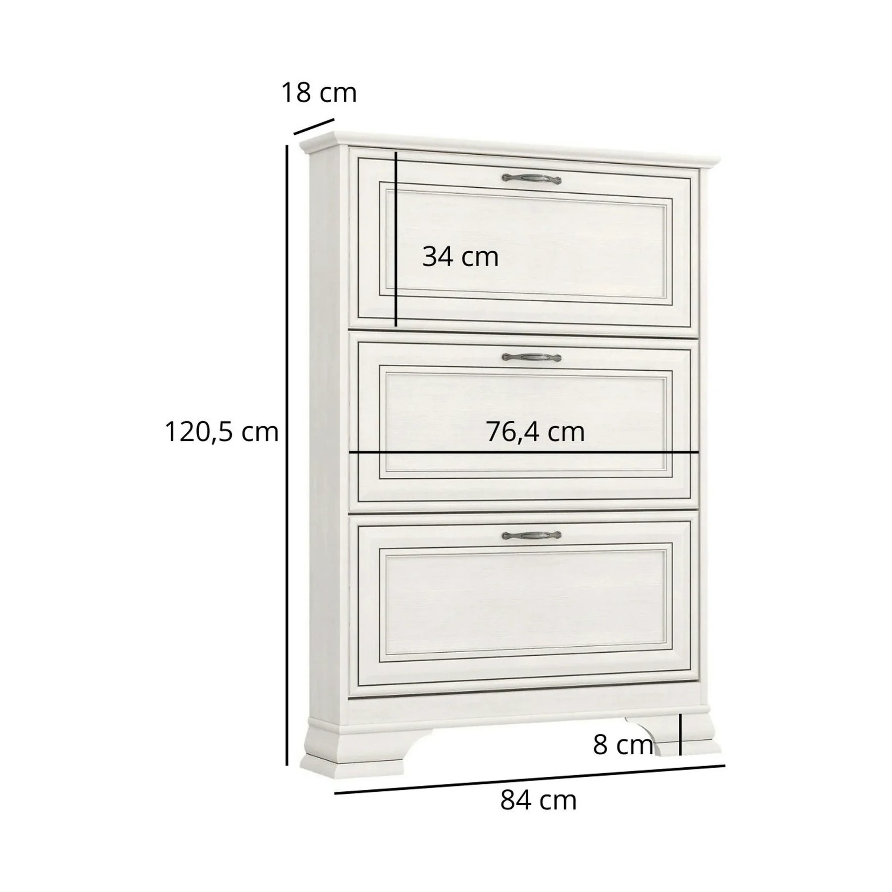 Mobila hol clasica TIFFANY II, PAL laminat/MDF/metal, grej