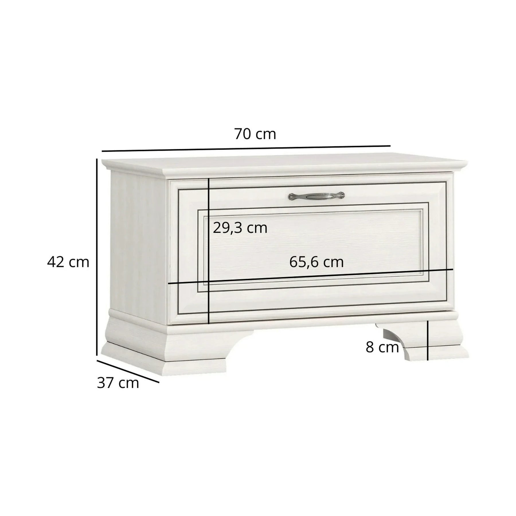 Mobila hol clasica TIFFANY II, PAL laminat/MDF/metal, grej