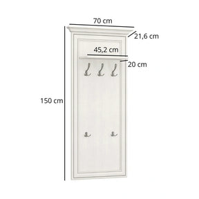 Mobila hol clasica TIFFANY II, PAL laminat/MDF/metal, grej