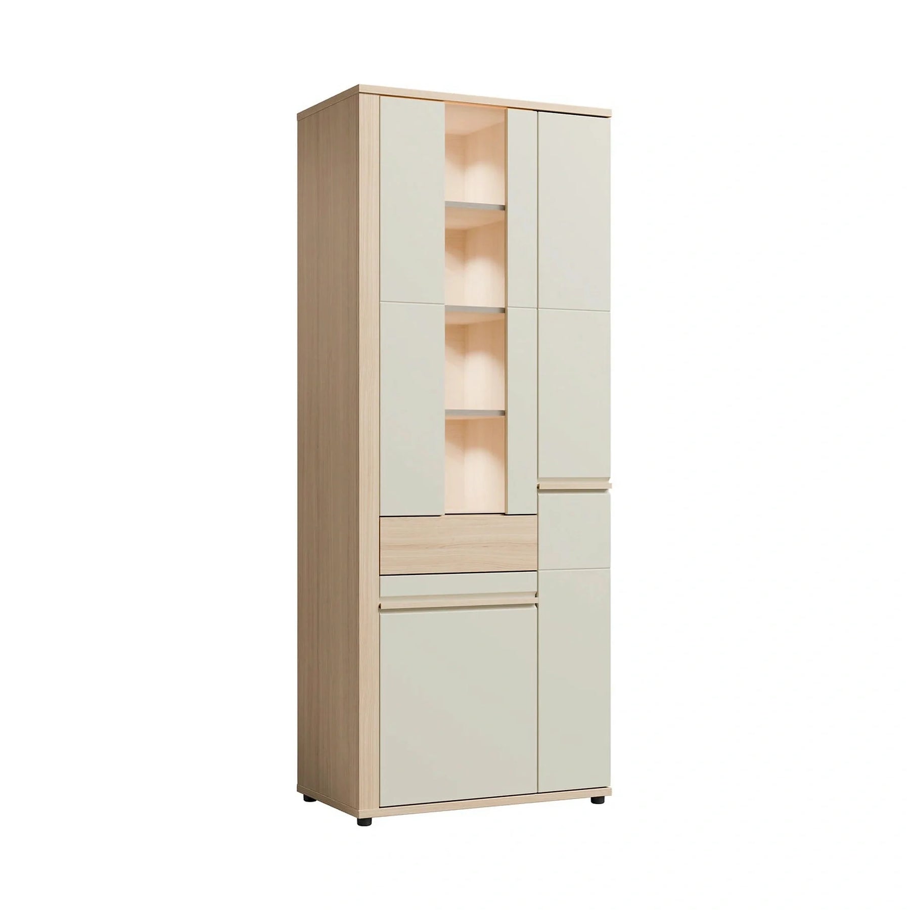 Mobila living led OSLO, stejar riva/casmir, PAL laminat, 4 piese