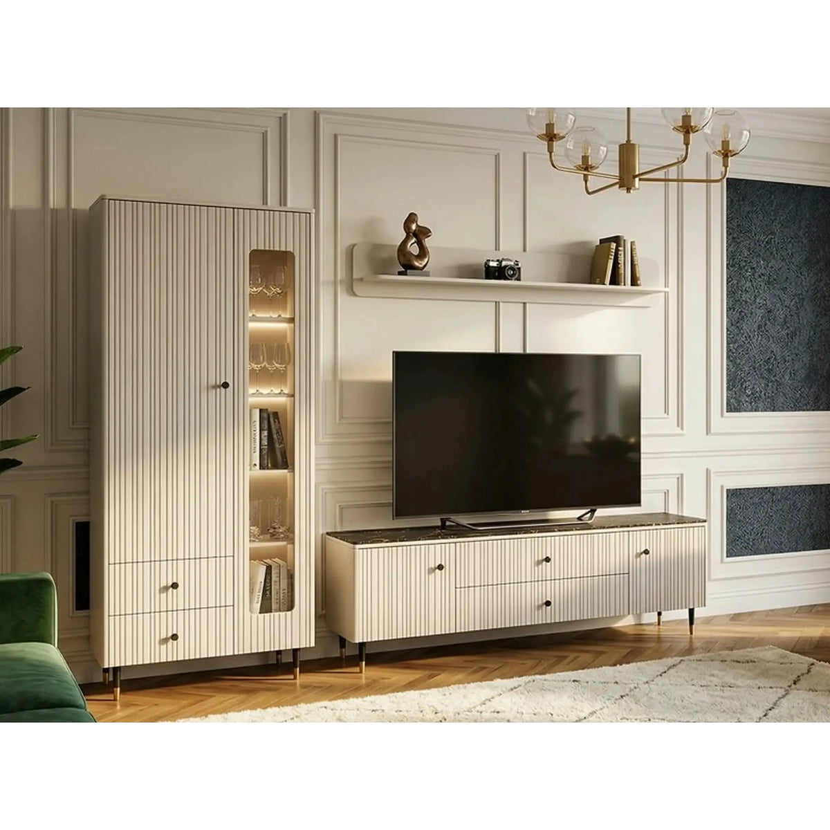 Mobilier de sufragerie moderna SIERRA, casmir/negru, PAL laminat, 3 piese