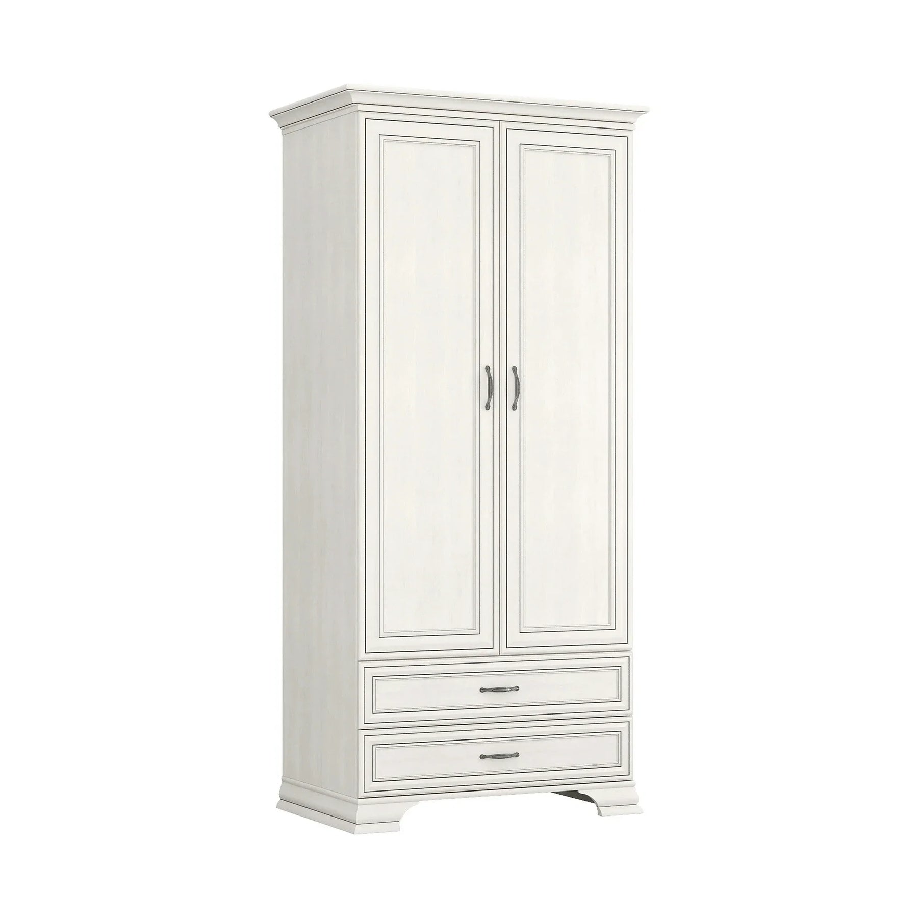 Mobilier dormitor clasic TIFFANY II-2, PAL laminat/MDF/metal, grej
