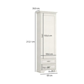 Mobilier dormitor clasic TIFFANY II-2, PAL laminat/MDF/metal, grej