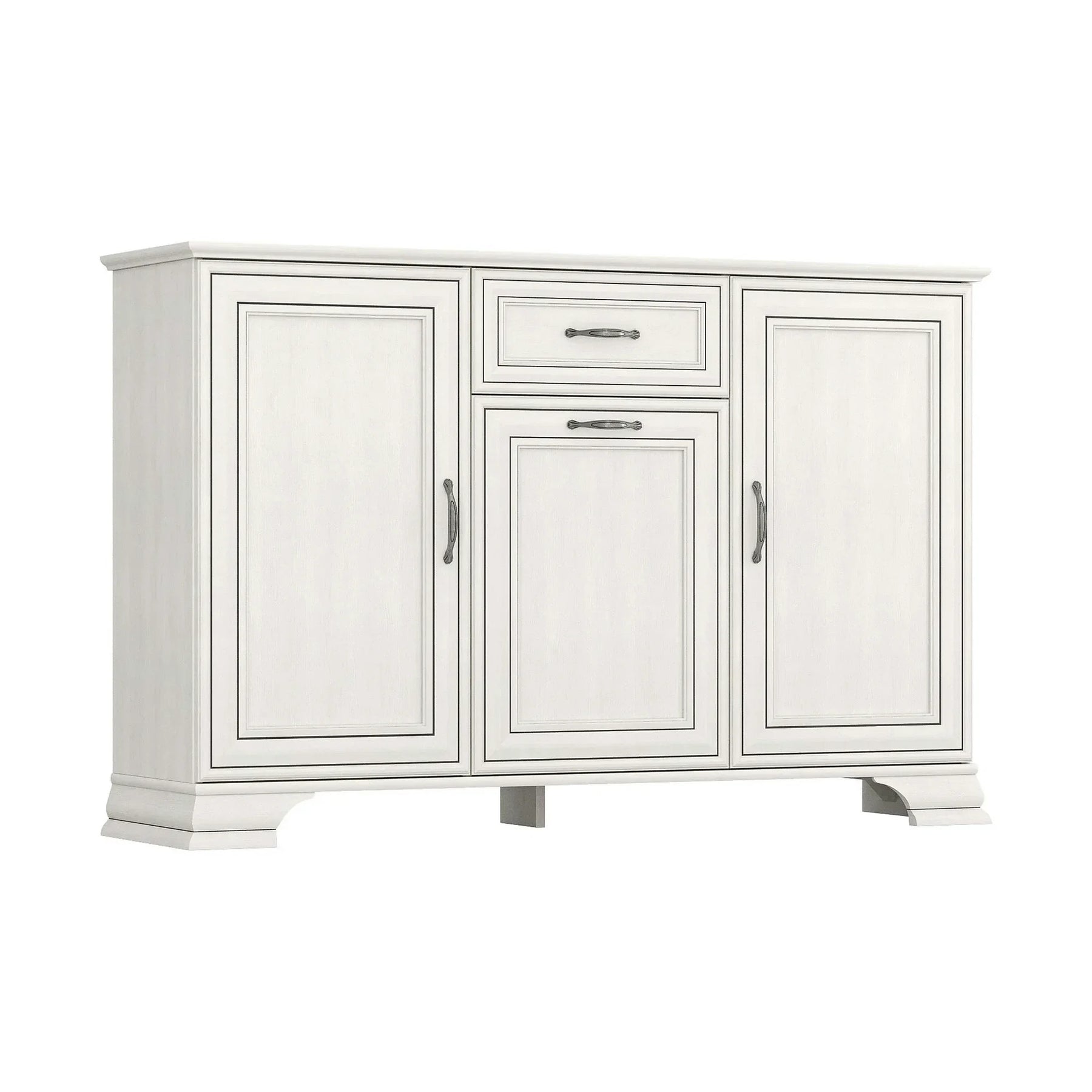 Mobilier dormitor clasic TIFFANY II, PAL laminat/MDF/metal, grej