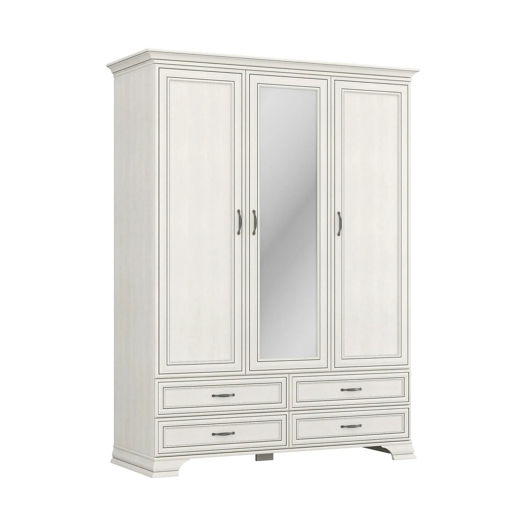 Mobilier dormitor clasic TIFFANY II, PAL laminat/MDF/metal, grej