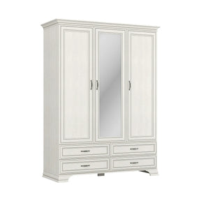 Mobilier dormitor clasic TIFFANY II, PAL laminat/MDF/metal, grej