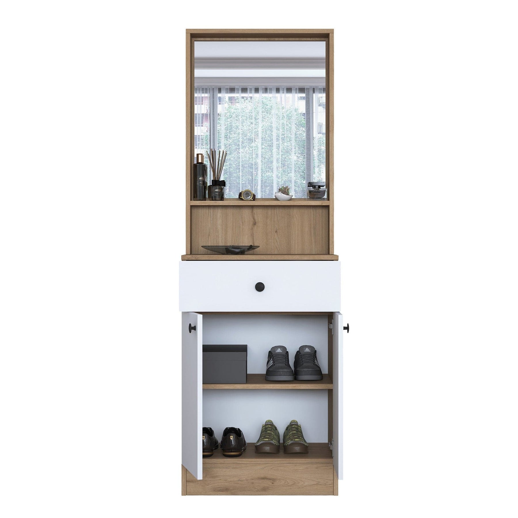 Mobilier hol AMSTERDAM OCN-32689, stejar/alb